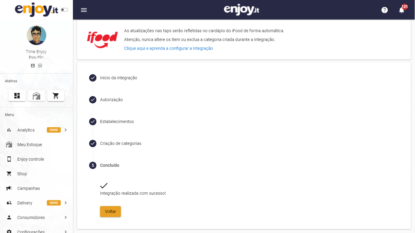 iFood integração feita com sucesso