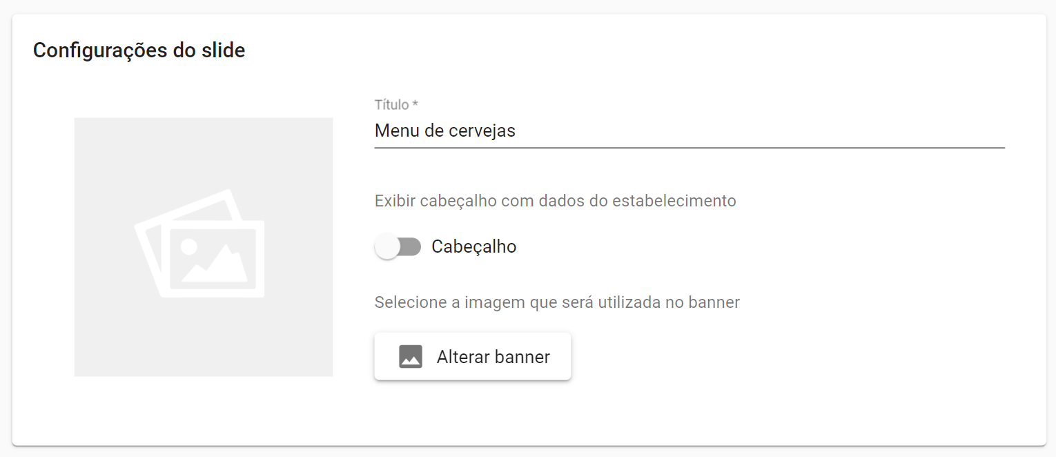 Configuração de banner