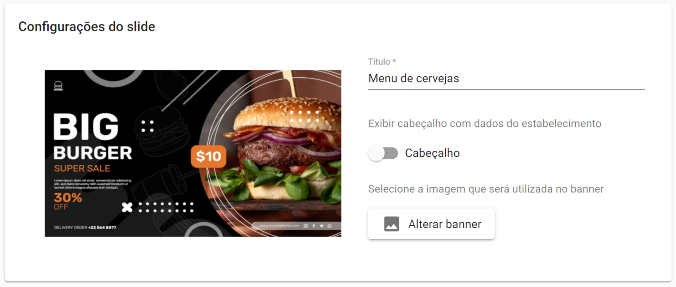 Exemplo de banner