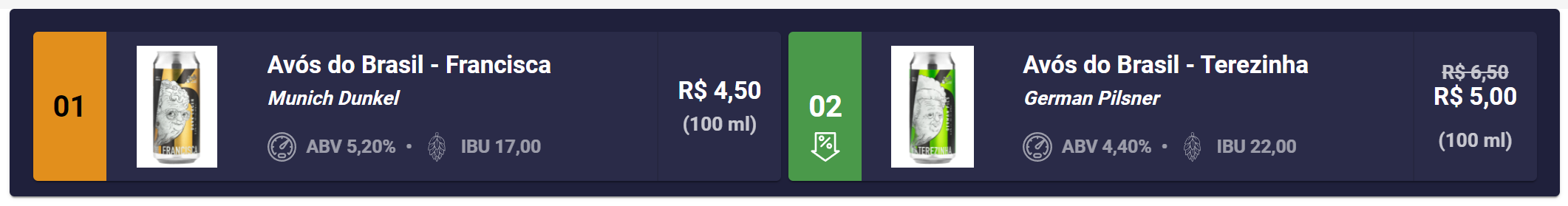 Configuração de Tap List