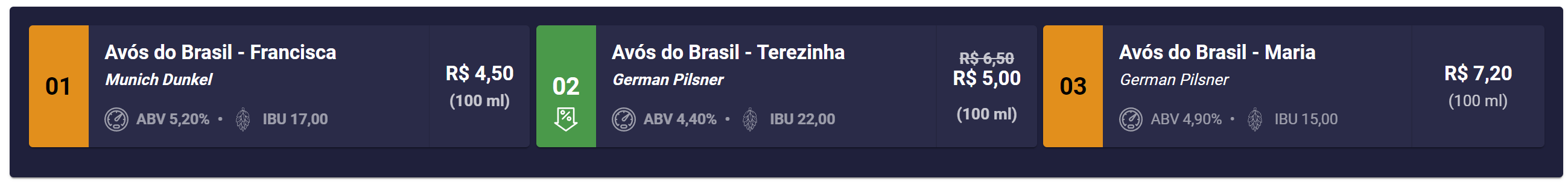 Configuração de Tap List